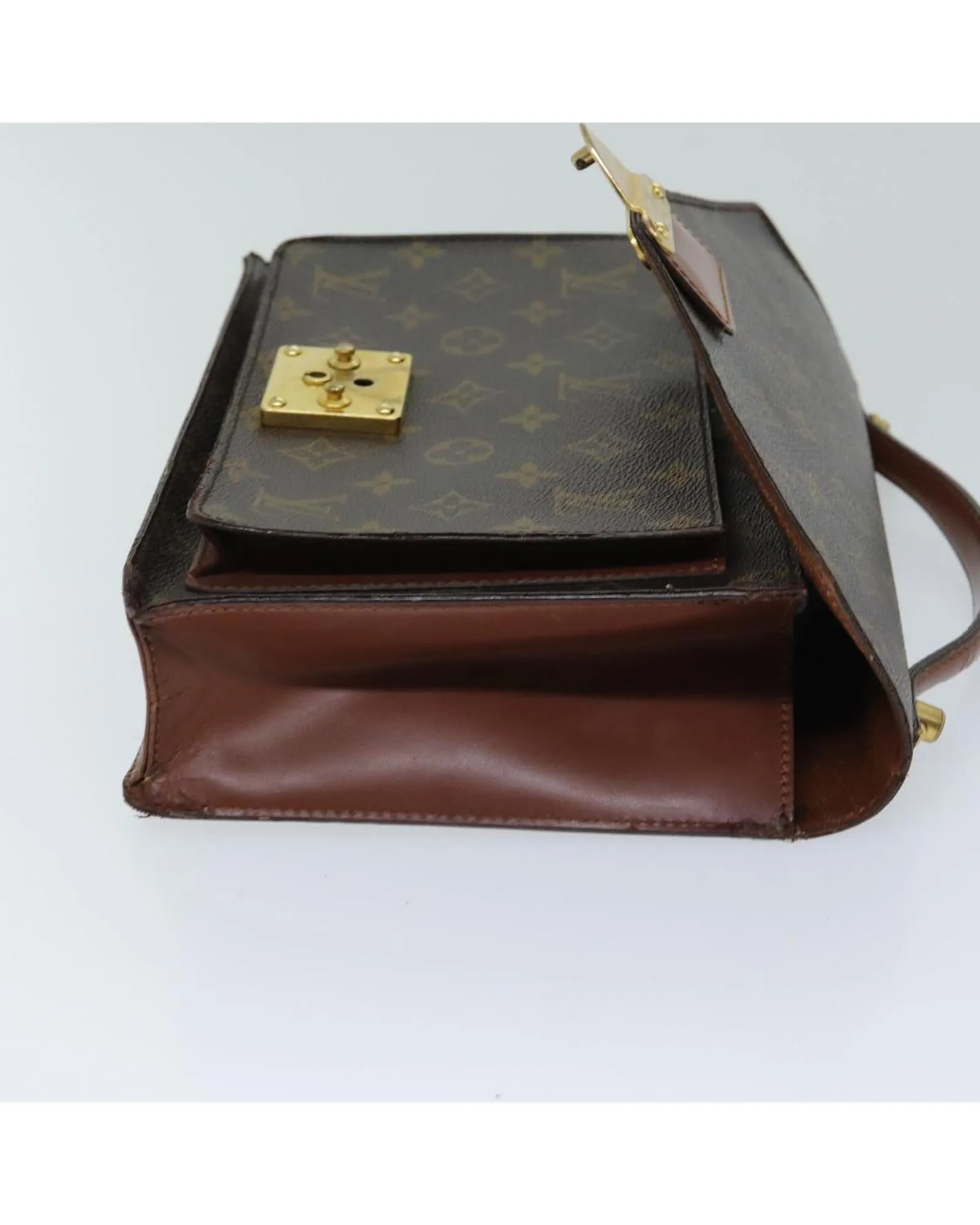 Authentic LOUIS VUITTON Sac Plat Monogram Canvas Shoulder Bag
