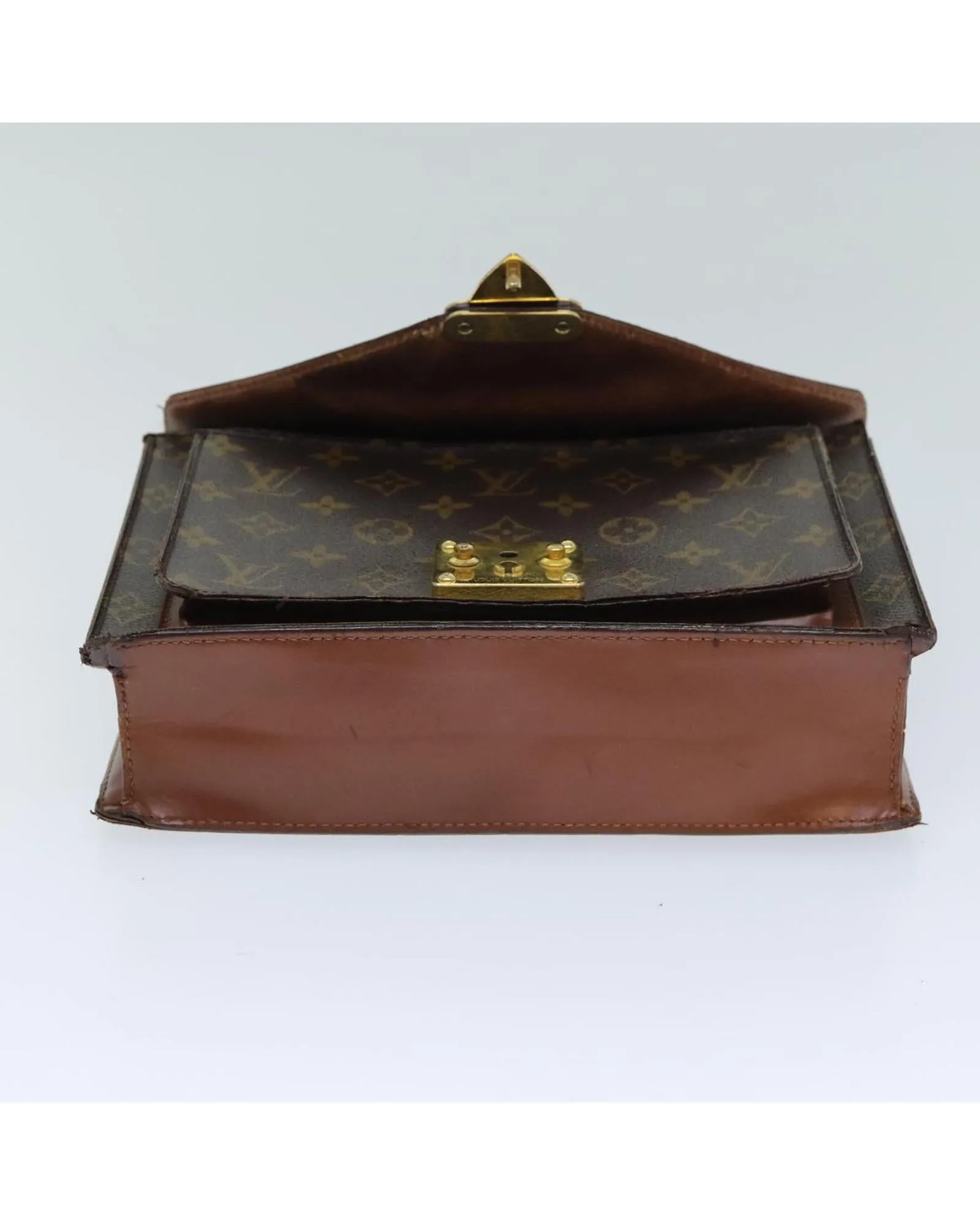 Authentic LOUIS VUITTON Sac Plat Monogram Canvas Shoulder Bag