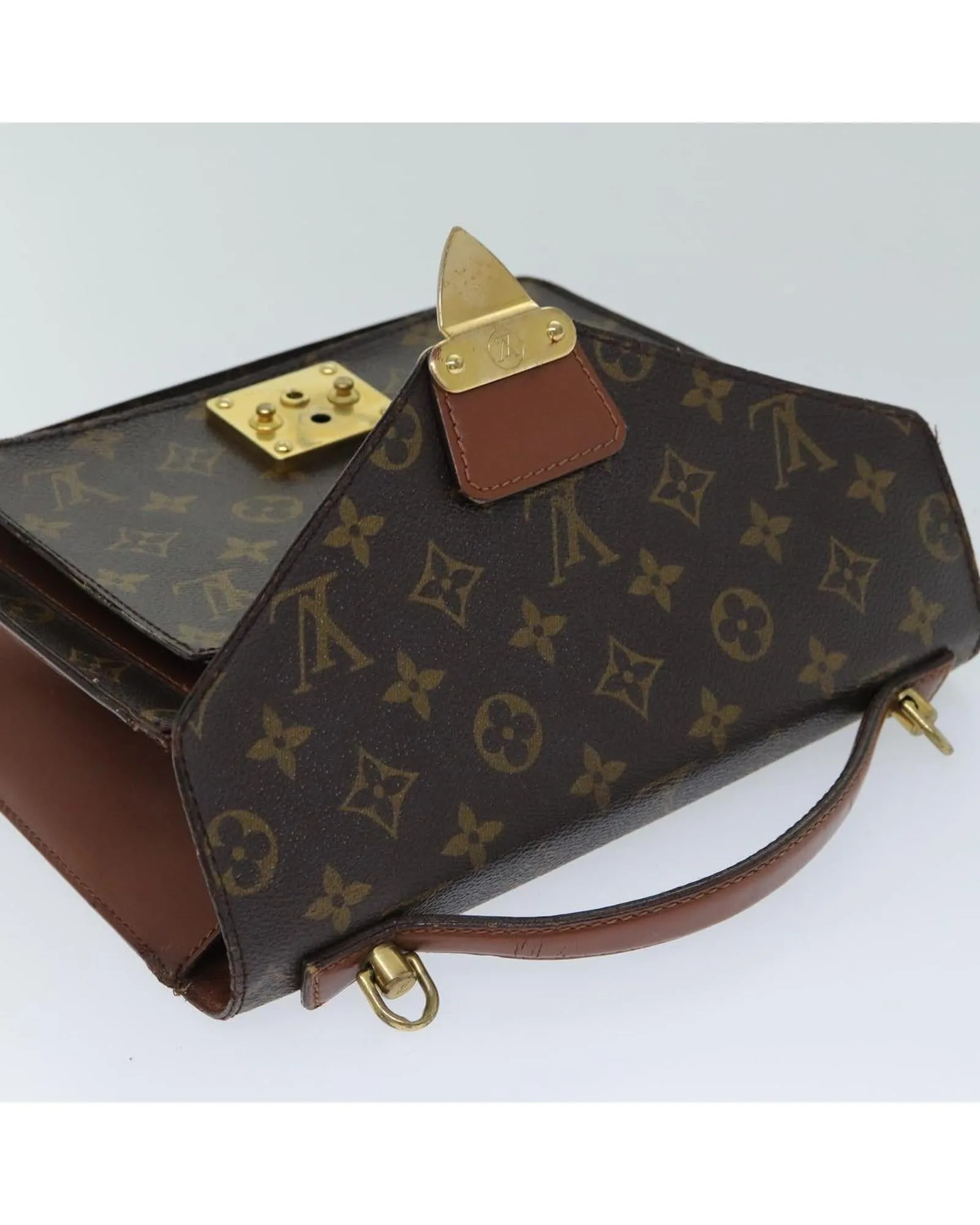Authentic LOUIS VUITTON Sac Plat Monogram Canvas Shoulder Bag