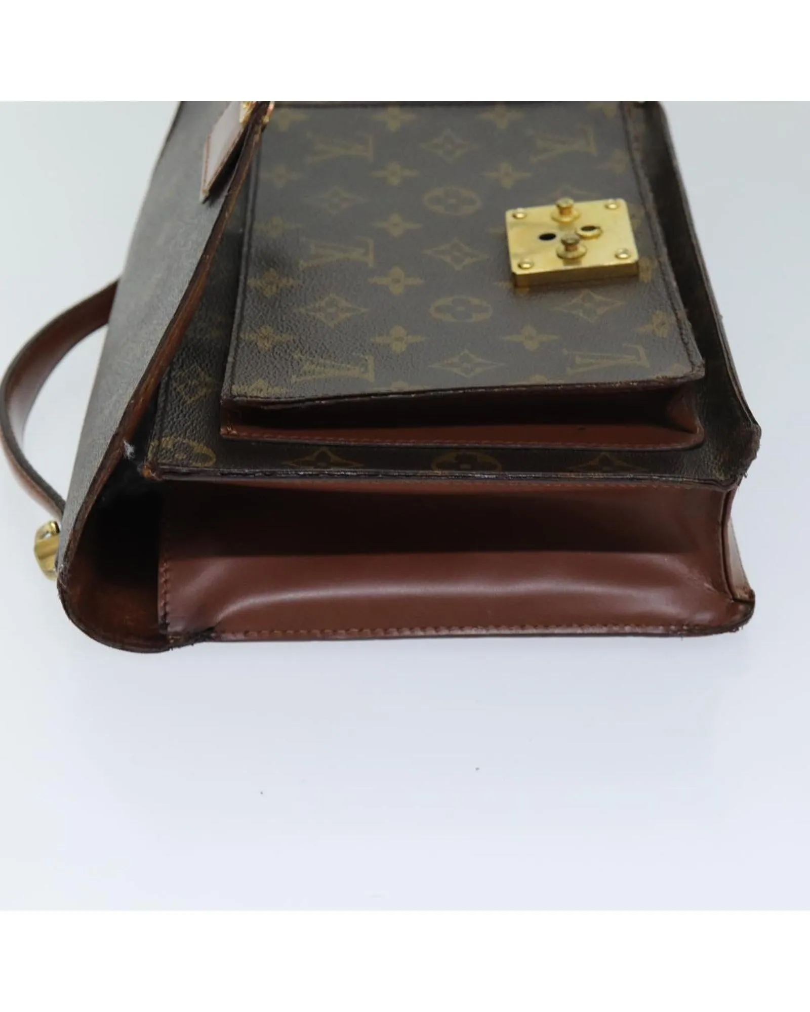 Authentic LOUIS VUITTON Sac Plat Monogram Canvas Shoulder Bag