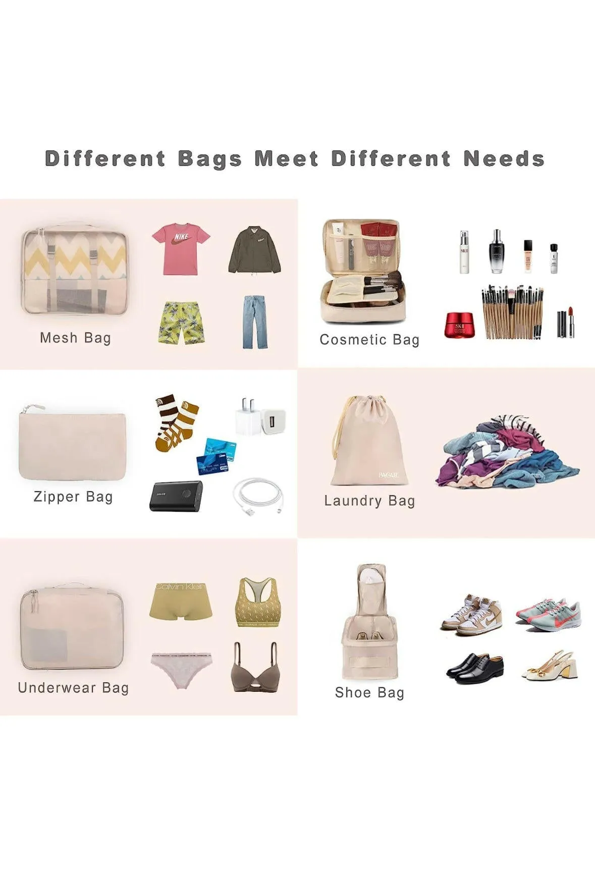 Bagail Packing Cubes Orgnizers Luggage Packing for Travel Accessories - 8 Set
