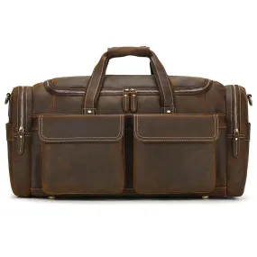 Big Capacity Leather Baggage Bag for Men Travel Weekender