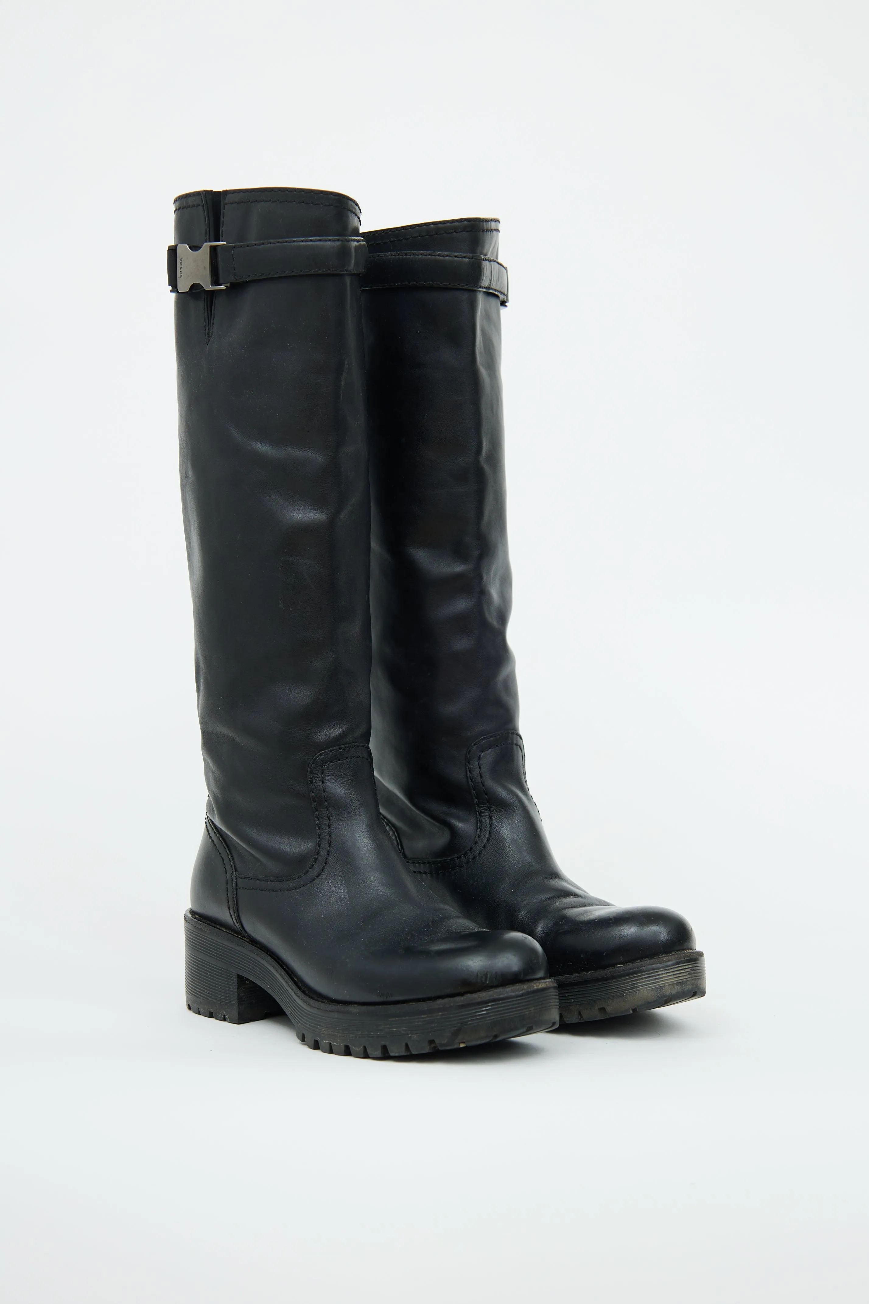 Black Buckle Detail Boot