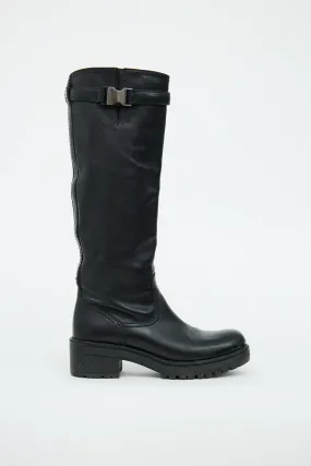 Black Buckle Detail Boot