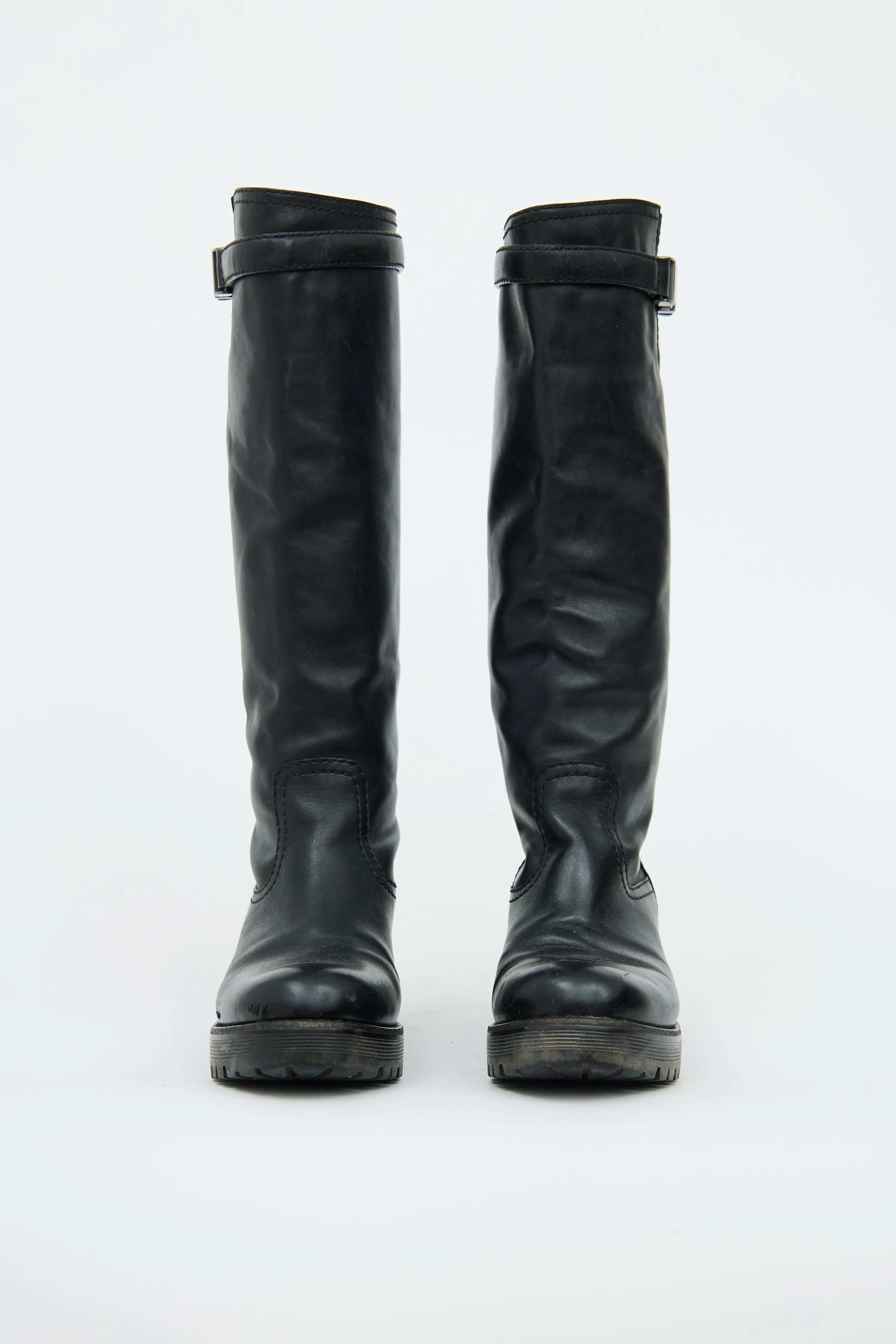 Black Buckle Detail Boot
