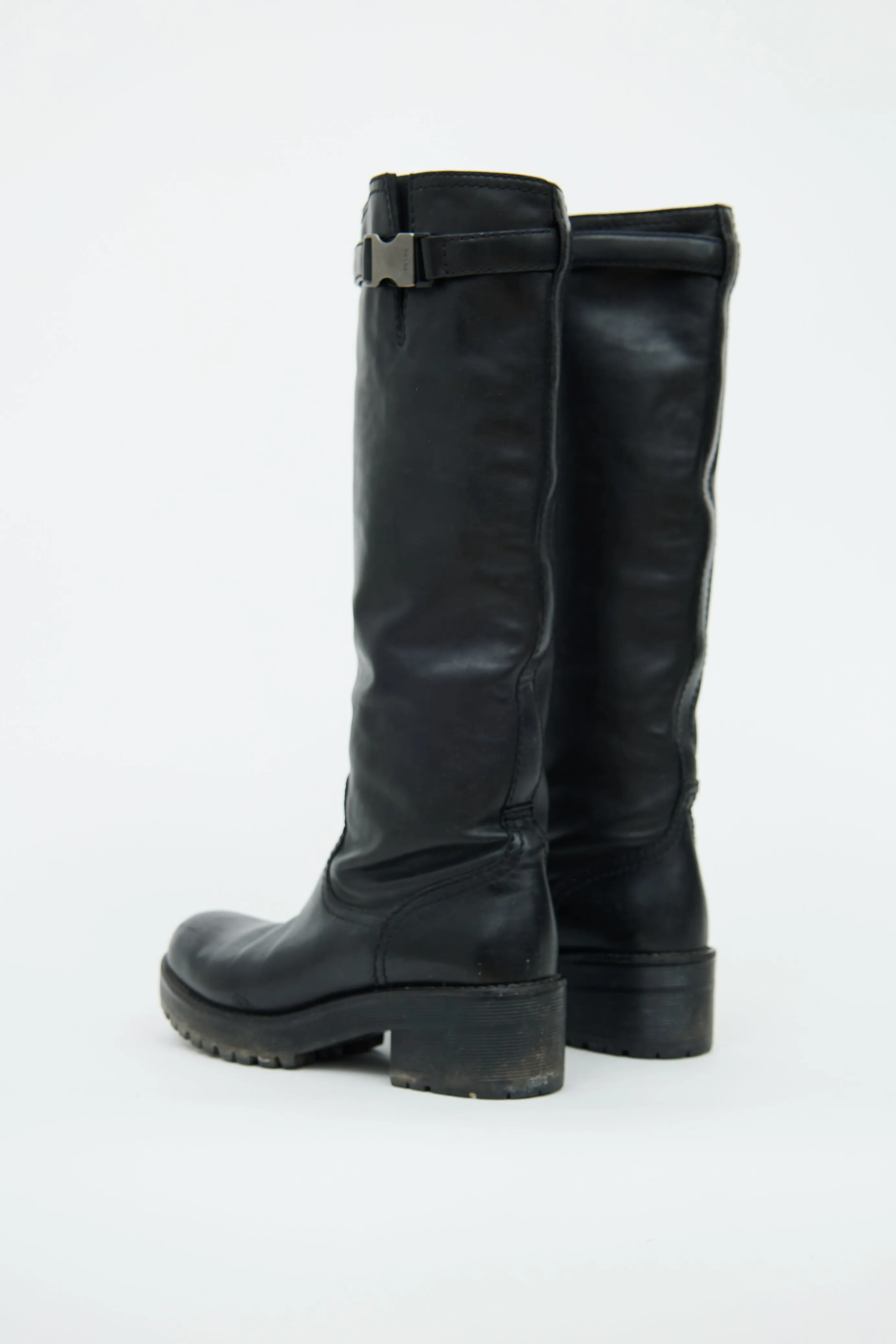 Black Buckle Detail Boot