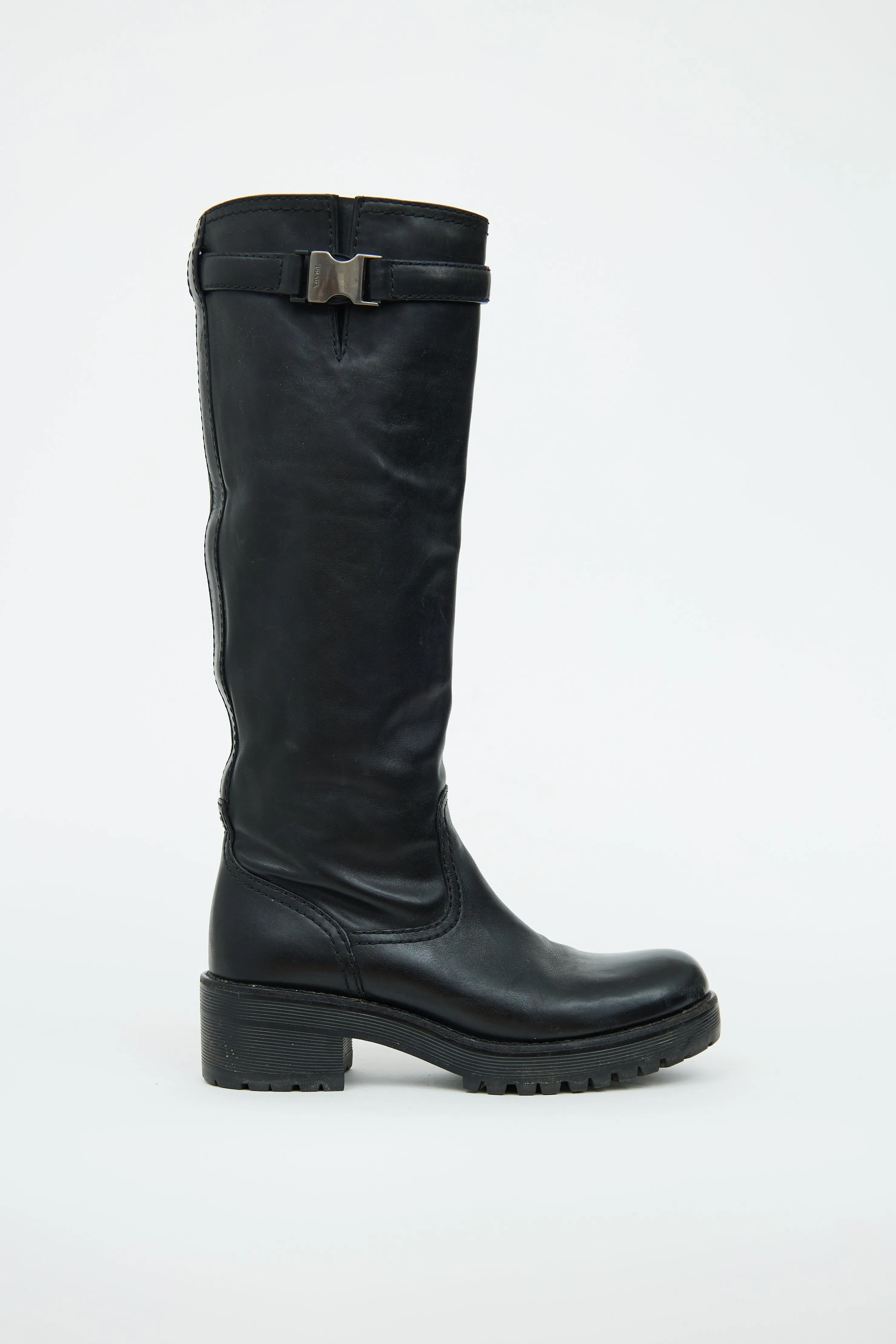 Black Buckle Detail Boot