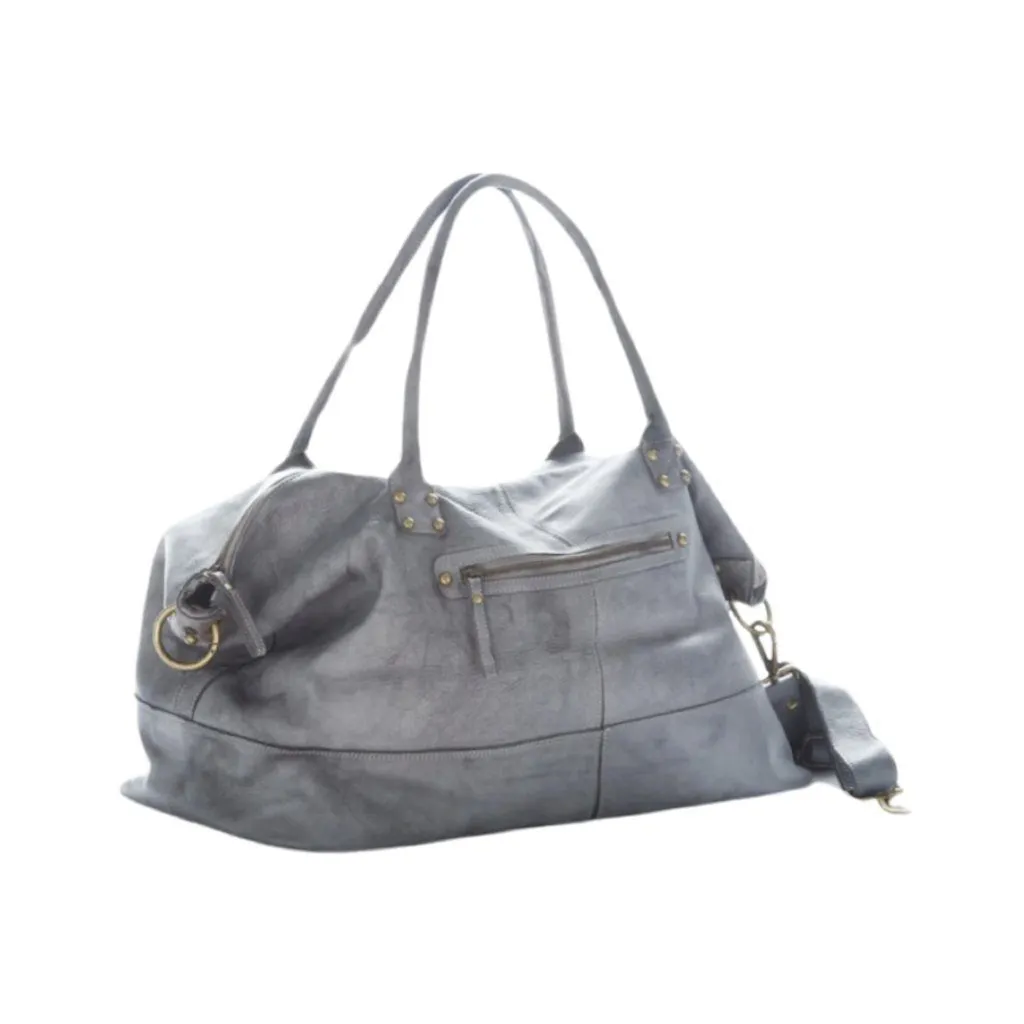 BZNA Bag Joe Grau Italy Designer Weekender Damen Reise Tasche Handtasche Schultertasche Leder Shopper Neu