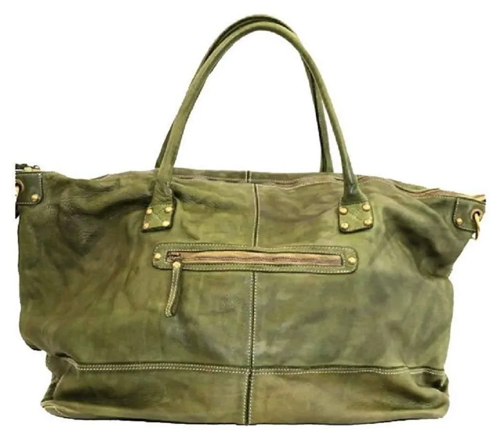 BZNA Bag Joe Grün Italy Designer Weekender Damen Reise Tasche Handtasche Schultertasche Leder Shopper Neu