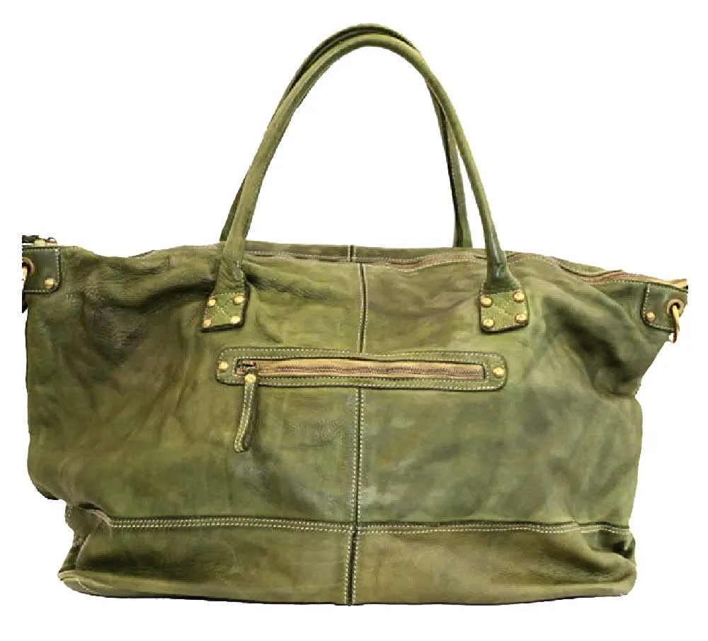 BZNA Bag Joe Grün Italy Designer Weekender Damen Reise Tasche Handtasche Schultertasche Leder Shopper Neu