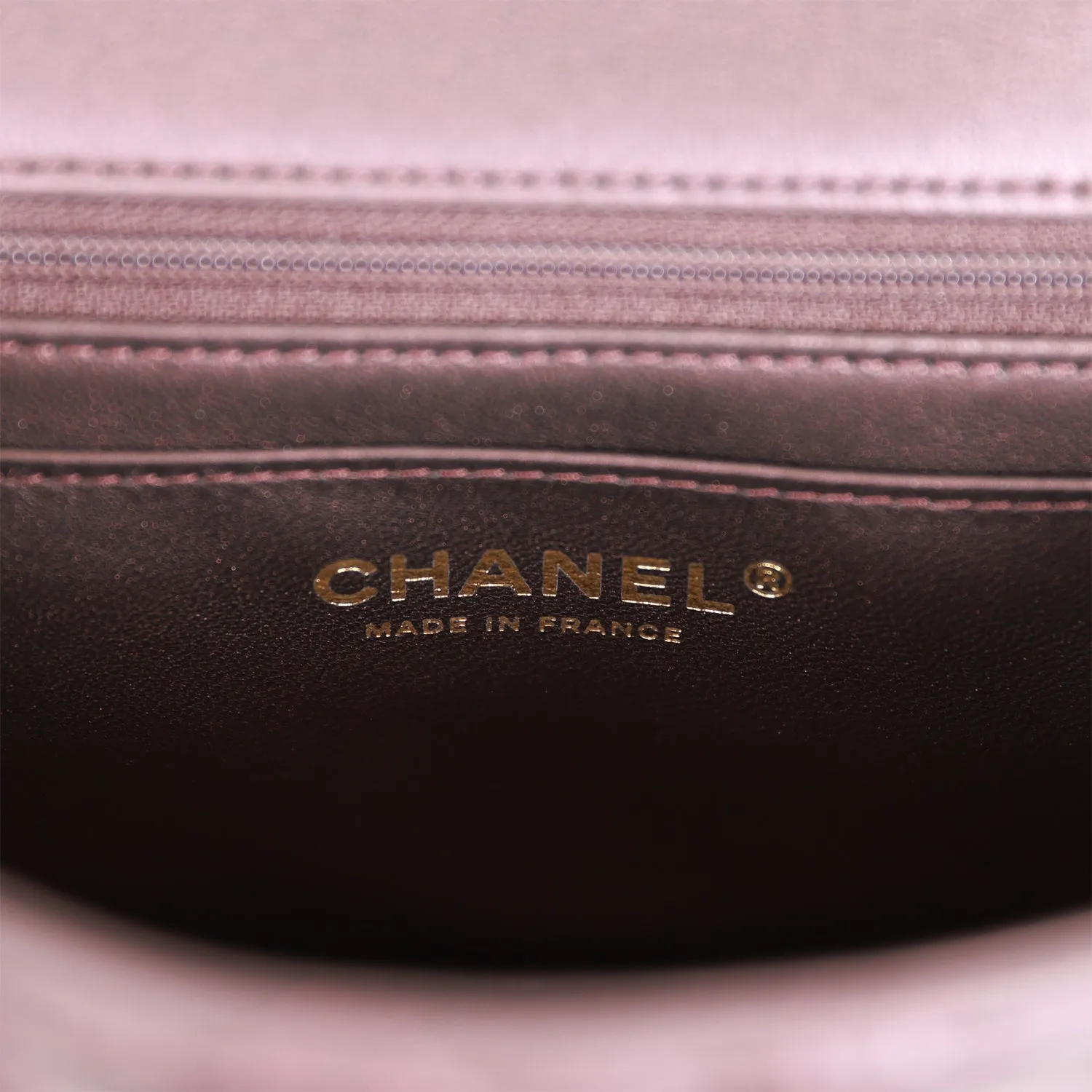 Chanel Mini Rectangular Flap Bag with Top Handle Burgundy Lambskin Light Gold Hardware