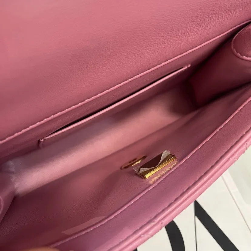 Chanel Pink Purple Diamond Studded 24C Bag 19cm