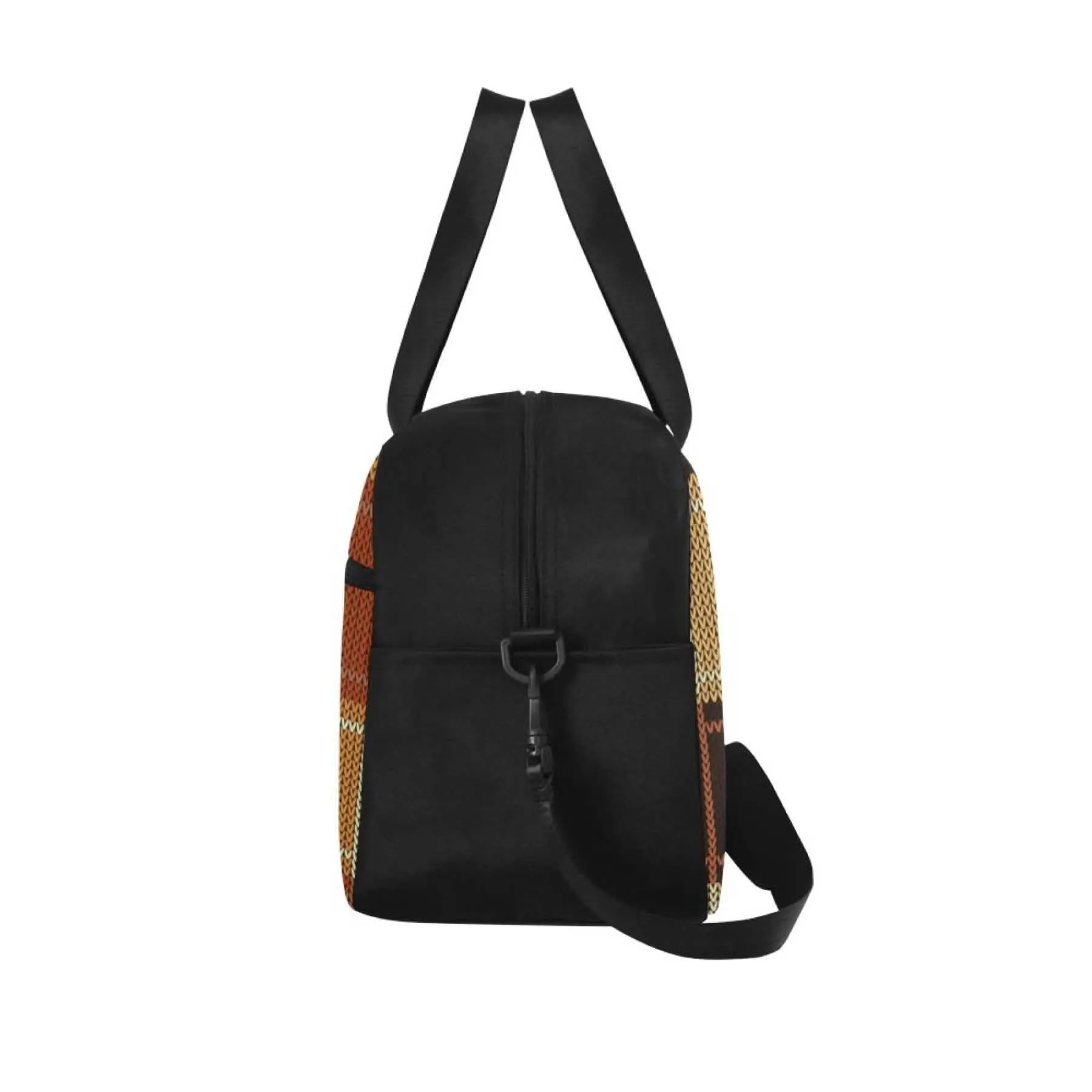 Chic Brown and Beige Checked Travel Tote Bag