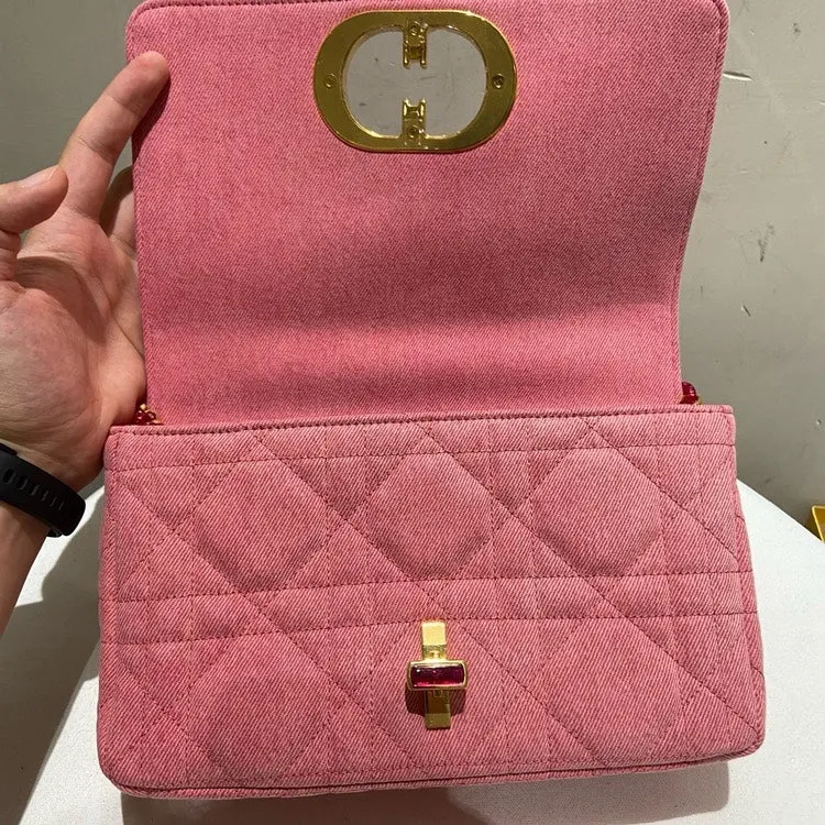 Dior Caro Pink Medium Quilted Bag