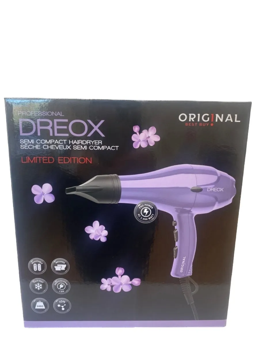 Dreox Professional Semi-Compact Hairdryer Lilac
