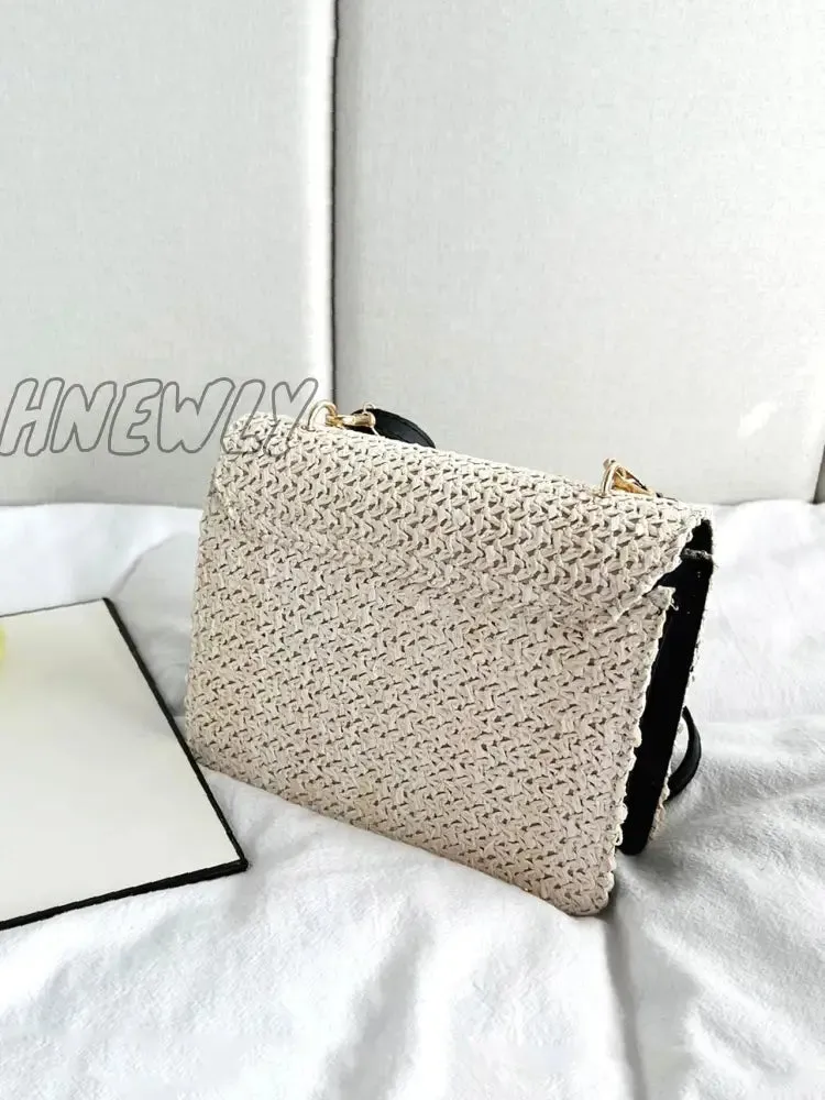 Hnewly - Faux Pearl Decor Flap Square Bag  - Women Satchels