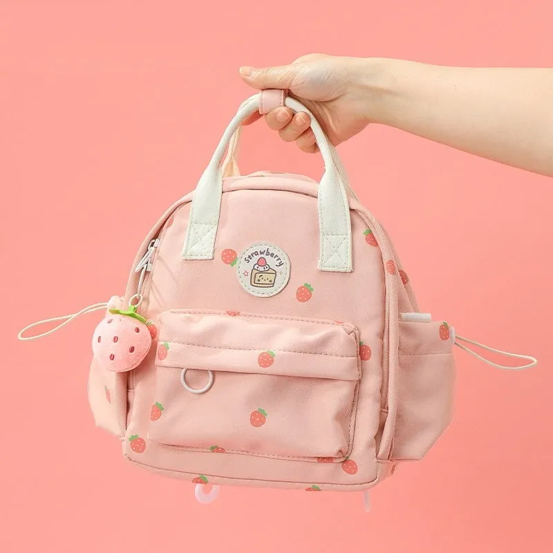 Kawaii Strawberry Tote Backpack