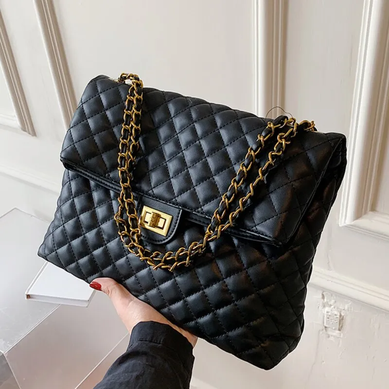 Lattice Large Underarm bag 2021 Fashion New High-quality PU Leather Women's Designer Handbag Luxury brand Shoulder Messenger Bag