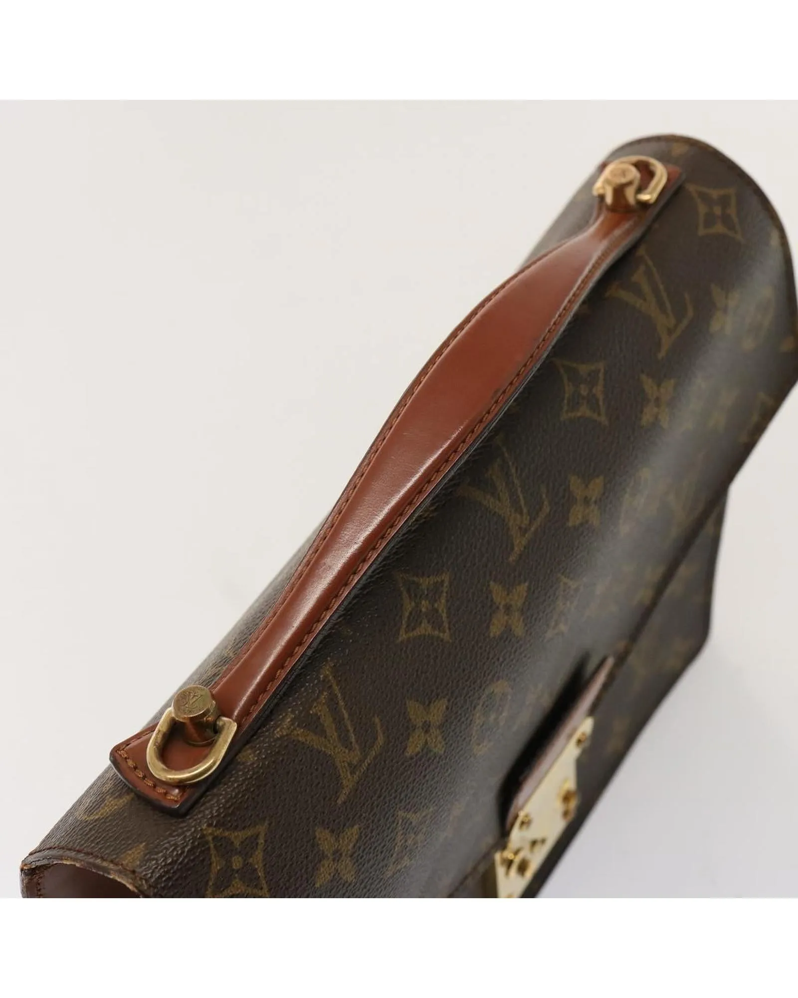 Louis Vuitton Alma PM Monogram Canvas Satchel Handbag Brown