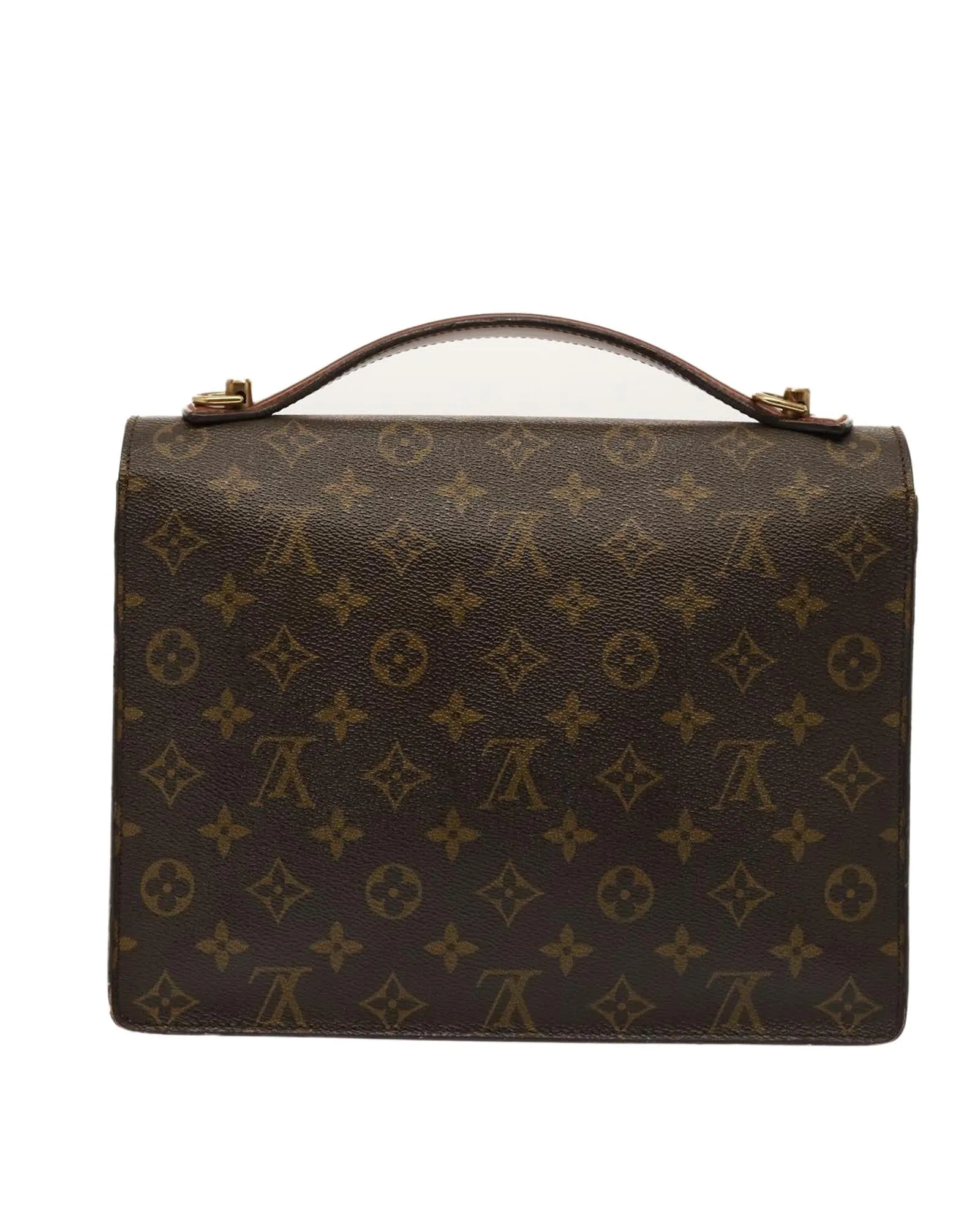 Louis Vuitton Alma PM Monogram Canvas Satchel Handbag Brown