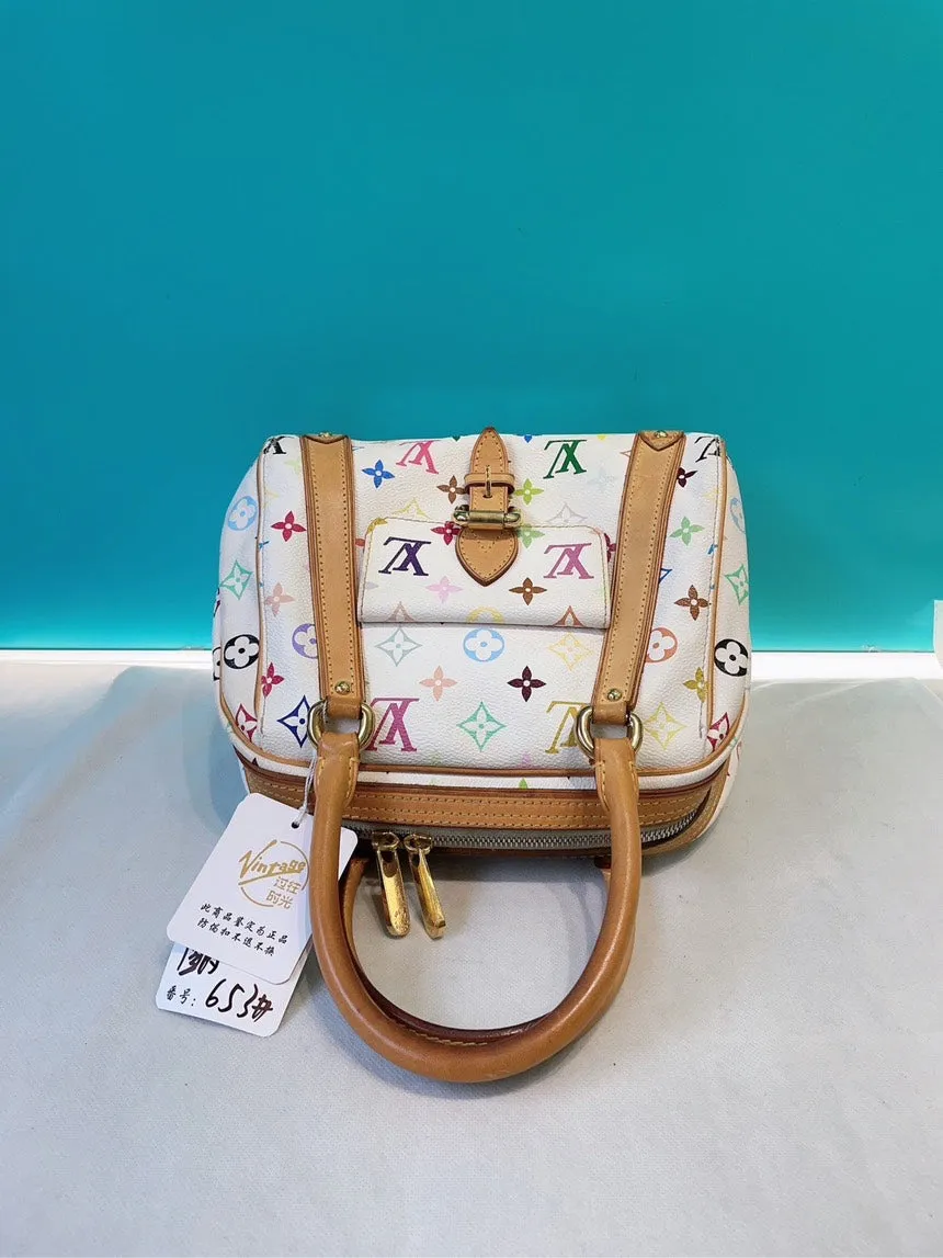 Louis Vuitton White Multicolor Bowling Bag