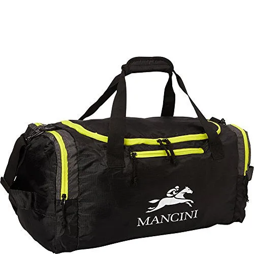Mancini Leather Goods Travel Packable Duffle Bag (Navy Blue)