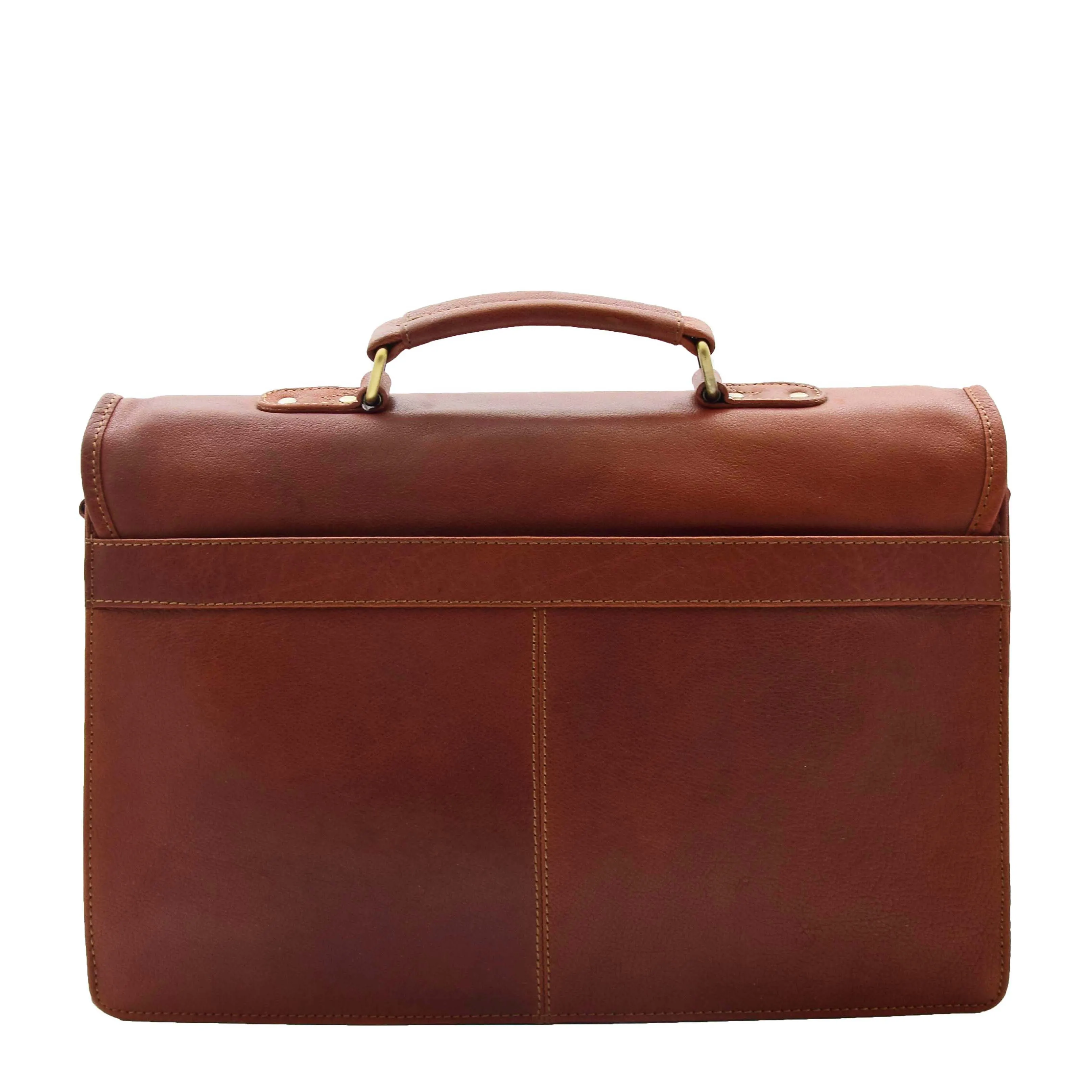 Mens Leather Briefcase Slimline Tan Business Office Bag David