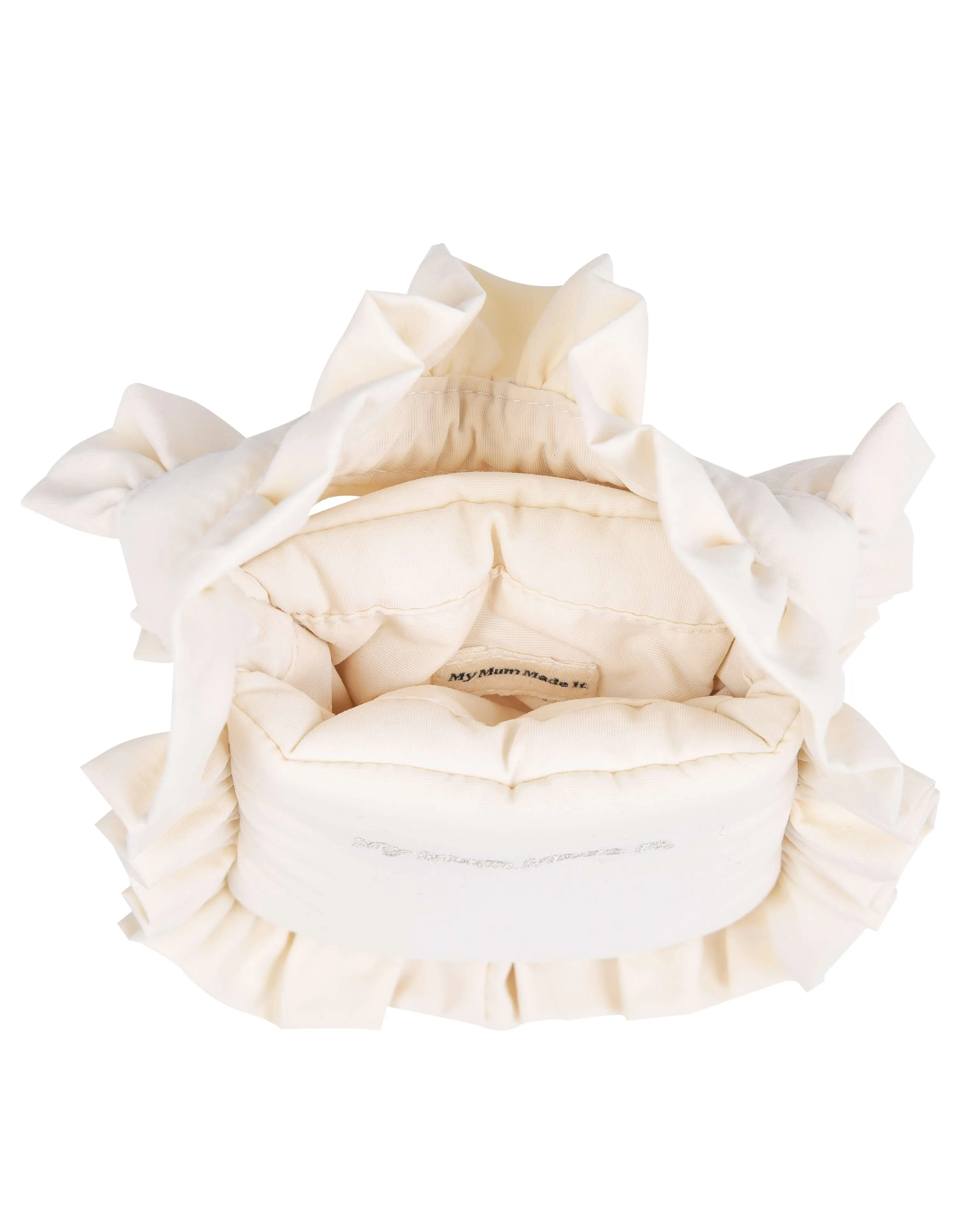 Mini Pillow Tote Keychain - Cream Frill