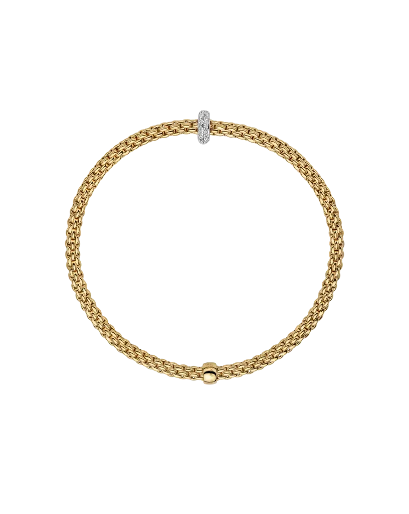 Prima Flex'It Bracelet With Diamonds, Small - 18ct Yellow Gold - 74508BX_BB_G_XBX_00S