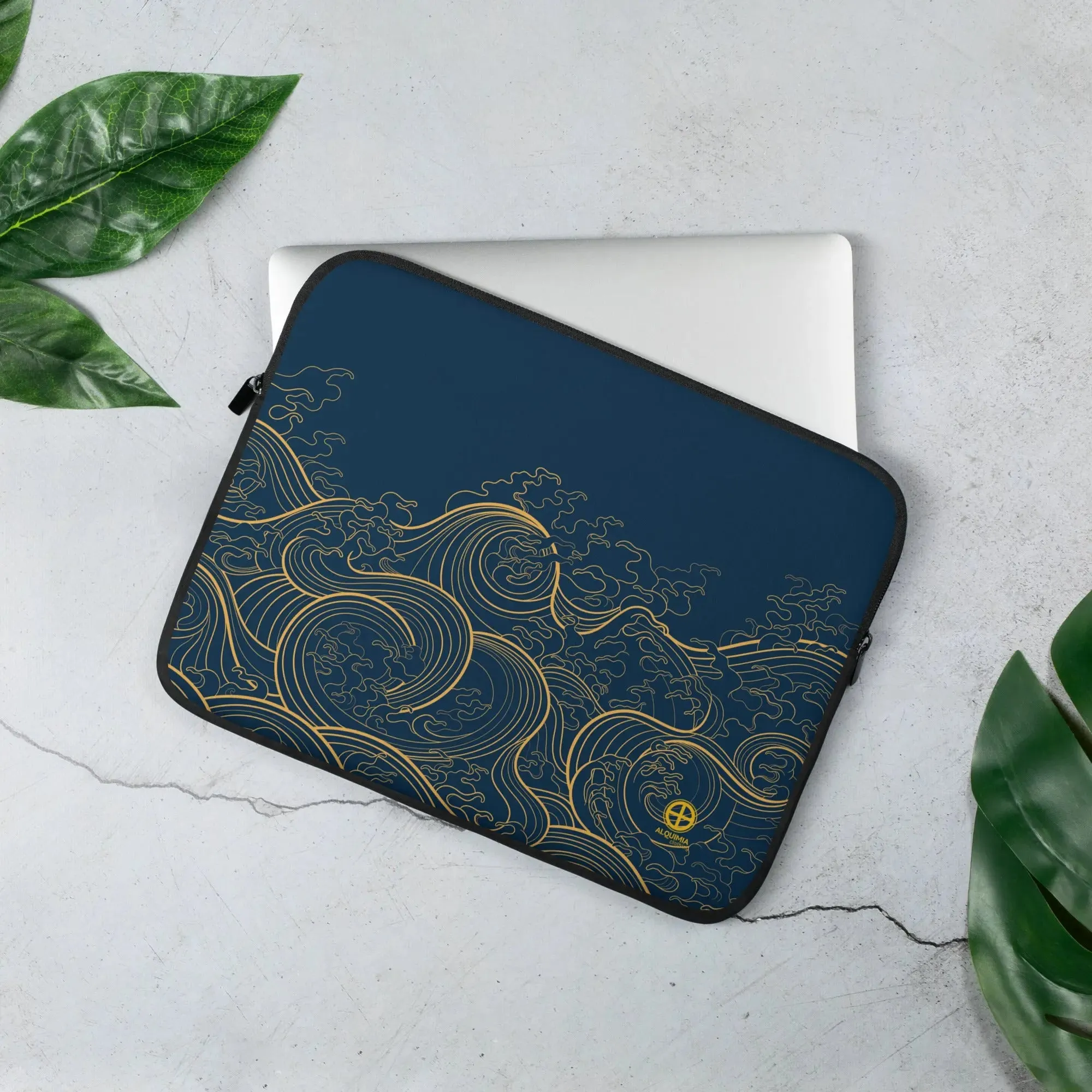 "Ocean One" - Golden Waves - Laptop Sleeve 13" & 15"