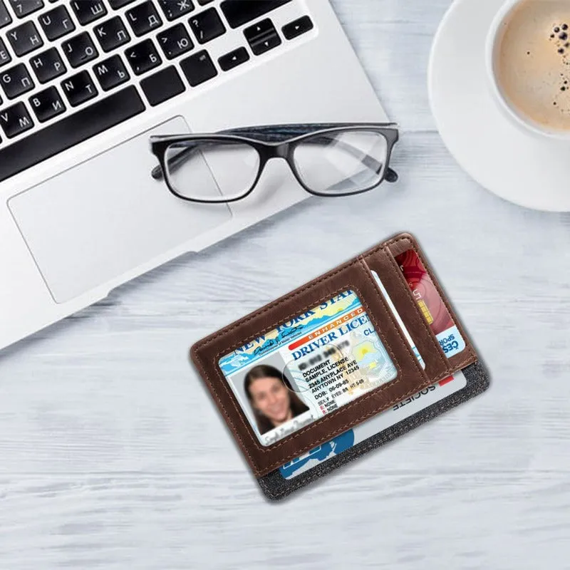 RFID Credit Card Holder Minimalist Card Cases & Money Organizers Front Pocket Wallet