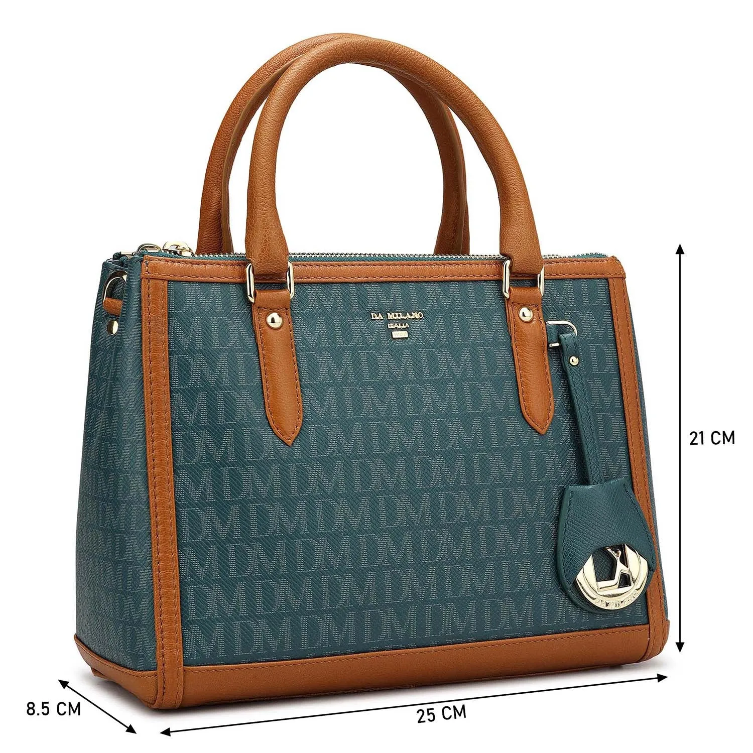 Small Monogram Leather Satchel - Octane