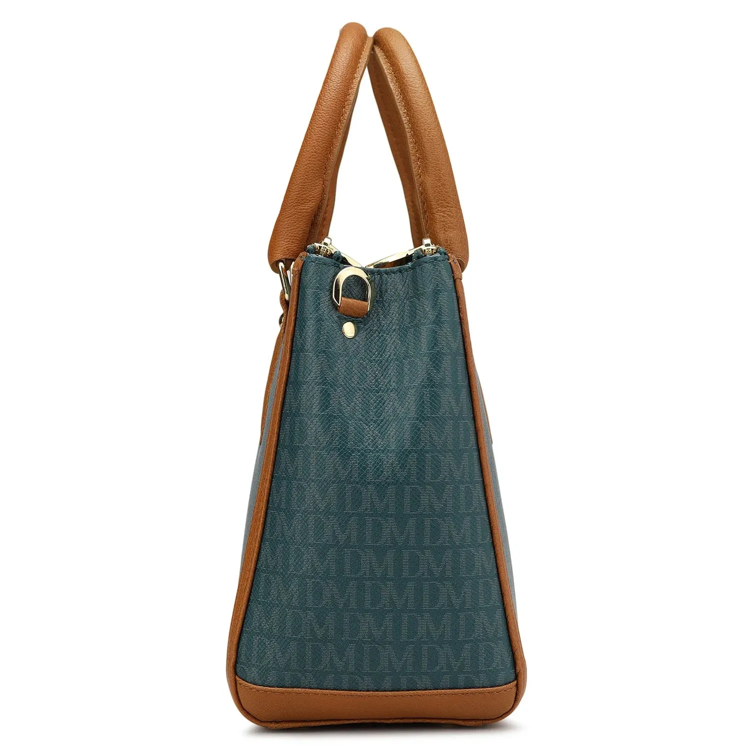 Small Monogram Leather Satchel - Octane