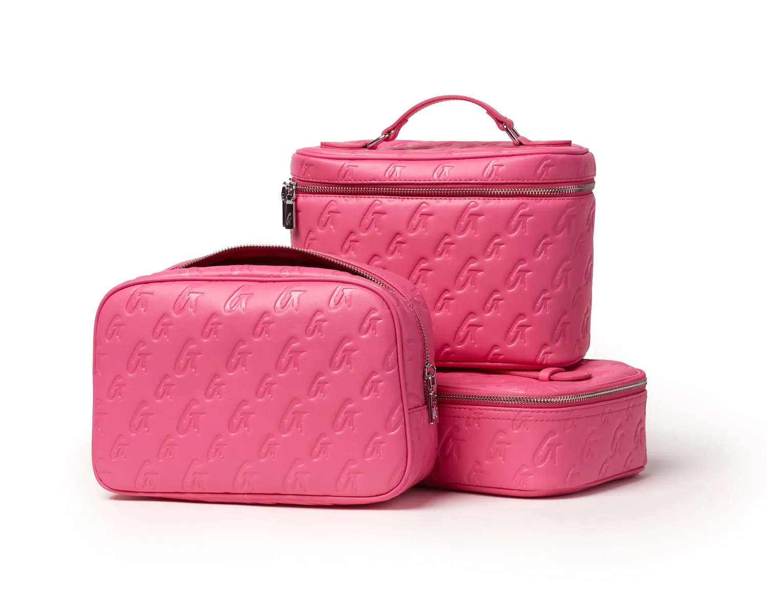 SMALL MONOGRAM TOILETRY BAG - HOT PINK
