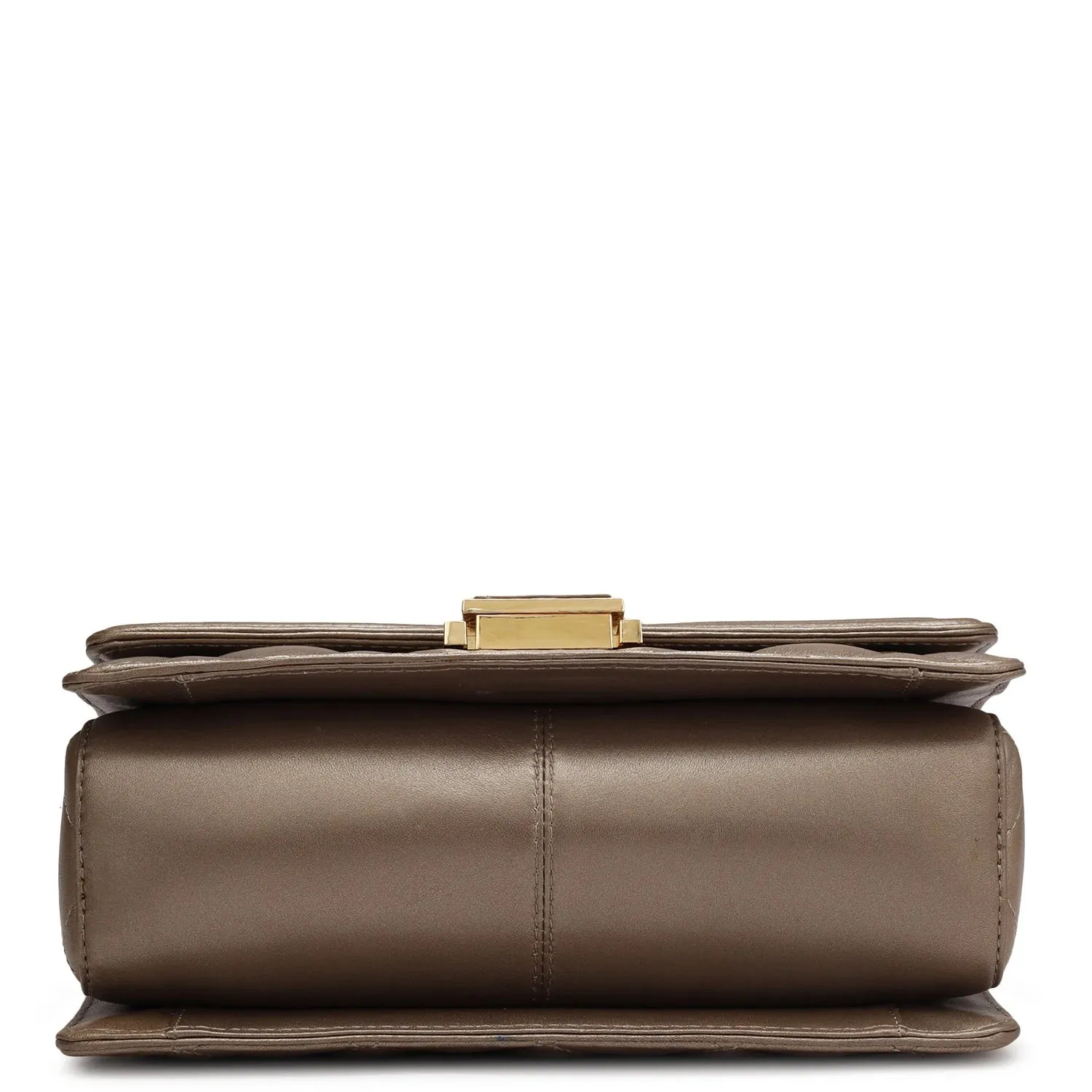 Small Quilting Leather Satchel - Bronze