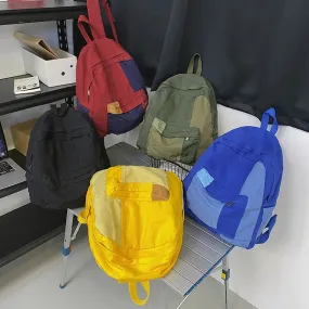 Sohiwoo Fashion Panelled Women Backpack Canvas Kawaii Girl Travel Book Bags College Lady Laptop Backpacks Cute Travel Rucksack Schoolbag