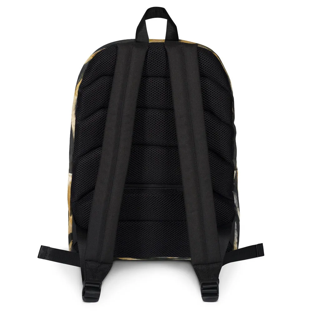 Tiger Striped Print Laptop Backpack, Animal Print Medium Size Travel Bag-Made in USA/EU