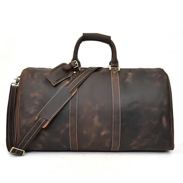 Travel Carryon Luggage Bags Genuine Leather Duffel Bag