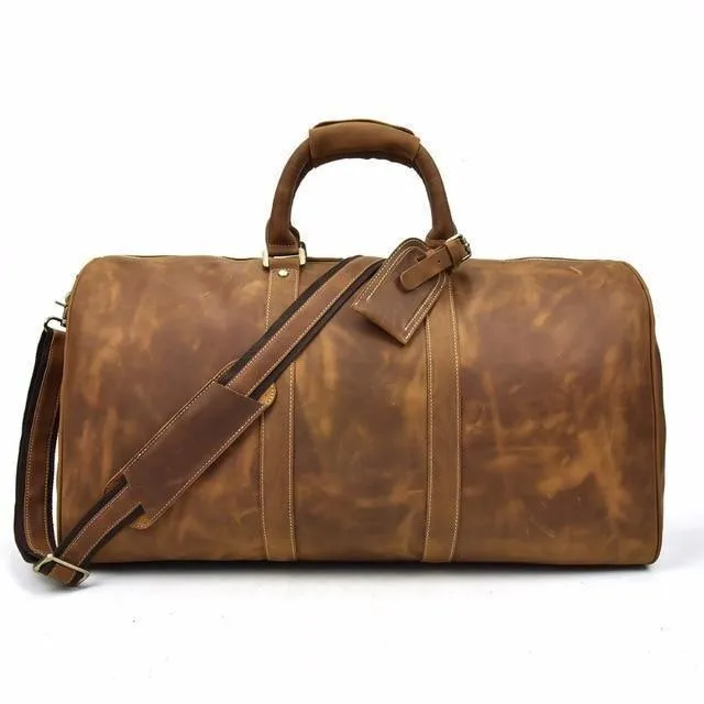 Travel Carryon Luggage Bags Genuine Leather Duffel Bag