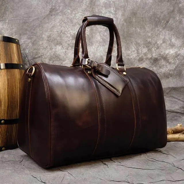 Travel Carryon Luggage Bags Genuine Leather Duffel Bag