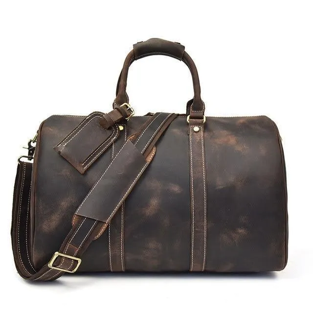 Travel Carryon Luggage Bags Genuine Leather Duffel Bag