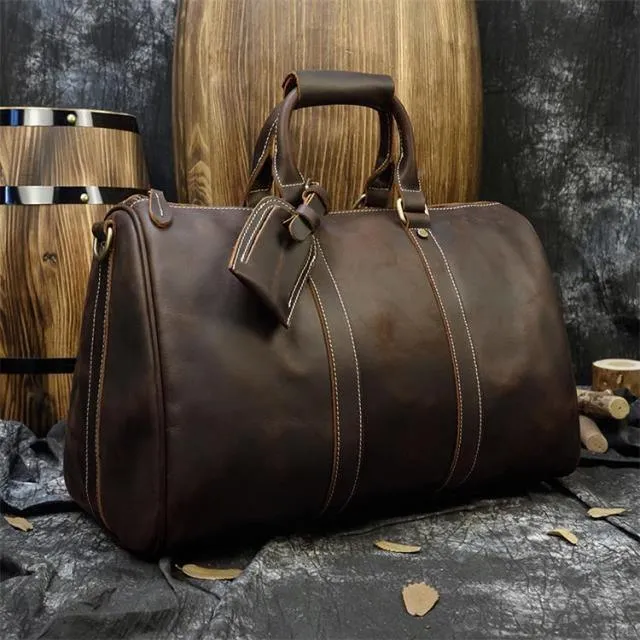 Travel Carryon Luggage Bags Genuine Leather Duffel Bag