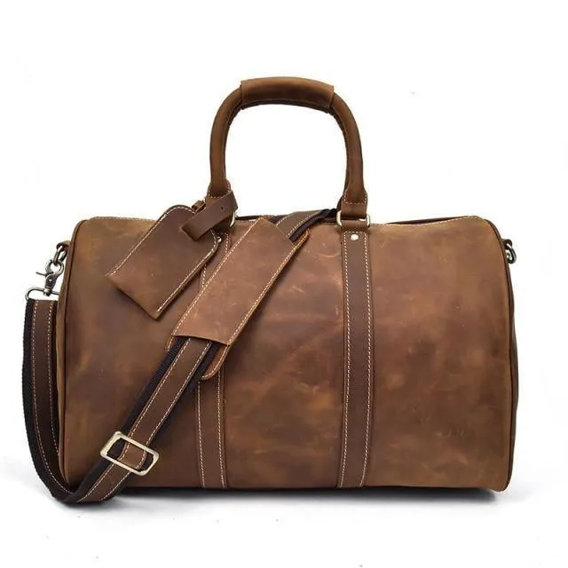 Travel Carryon Luggage Bags Genuine Leather Duffel Bag