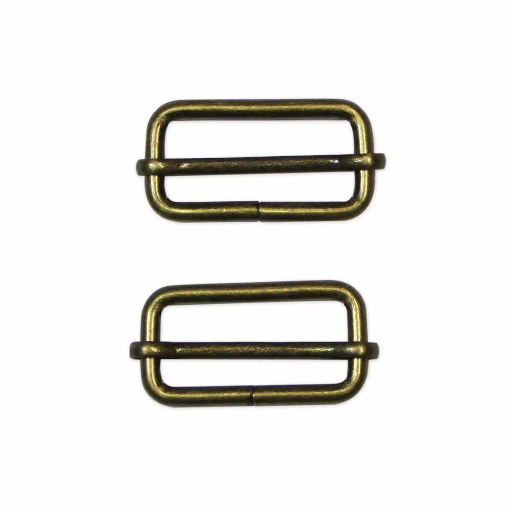UNIQUE SEWING Slide Buckle - Metal - 32mm (1¼") - Antique Gold - 2 pcs