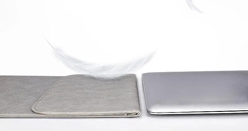 Waterproof Custom PU Leather Slim laptop Bag Sleeve-Khaki