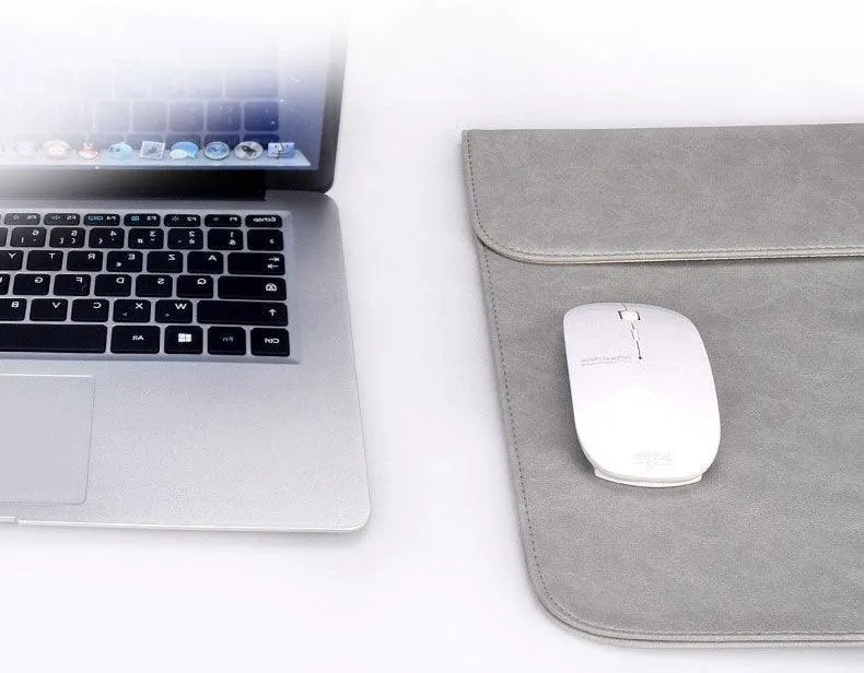 Waterproof Custom PU Leather Slim laptop Bag Sleeve-Khaki